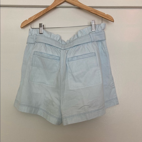 NWT Pact Denim Chambray Paper bag Shorts organic cotton light blue Large L - Picture 9 of 12